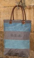 STRIPED DENIM TOTE