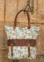 EGGSHELL BLUE  & FLORAL TOTE