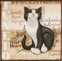 B&W TUXEDO CAT 8" WALL ART