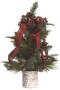 24" TREE WITH BURGUNDY RIBBON