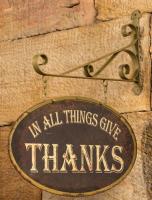 METAL THANKS SIGN W/WALL BRKT