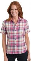 WOMEN PLAID SHIRT WHT/VELVET 2XL