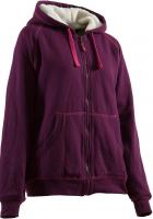 LADIES HOODED ZIP-FRONT PLUM M