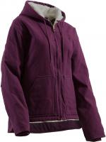 LADIES HOODED SHERP COAT PLUM XL