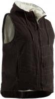 LADIES WASHED HOOD VEST DRK BR L