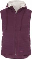 LADIES WASHED HOODED VEST PLUM L