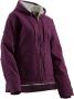 LADIES HOODED SHERPA COAT PLUM M