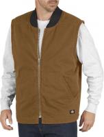 MENS INSULATED VEST RINSD BRWN L