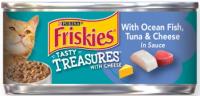 FRISKIES TASTY TREASURES OCEAN FISH TUNA CHEESE 5.5 OZ.