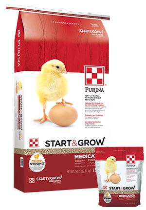 PURINA START & GROW MEDICATED FEED 50 LB.