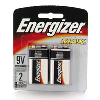 ENERGIZER 9 VOLT BATTERIES 2PK